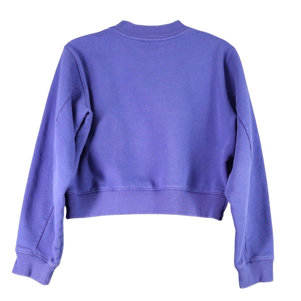 Acne Studios Bird FL Sweatshirt Womens XS Blue Side Zip Cropped Casual